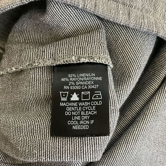 Nic & Zoe Women’s Size 6 Linen Blend Grey Casual Pull on Pants - Picture 8 of 9